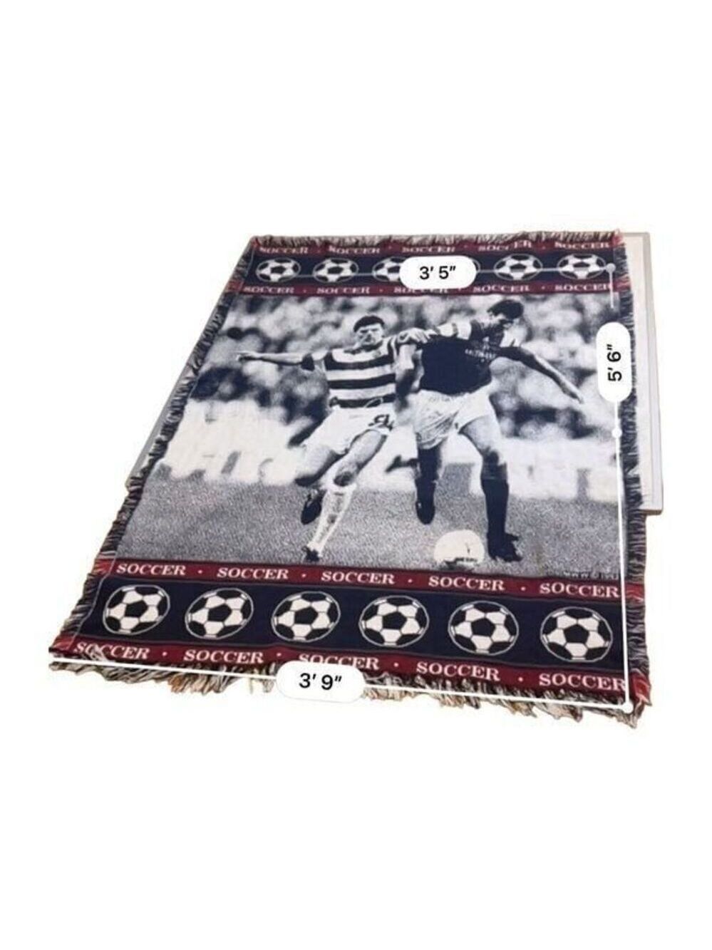 Vintage 90s Soccer MWW 1993 Tapestry Blanket